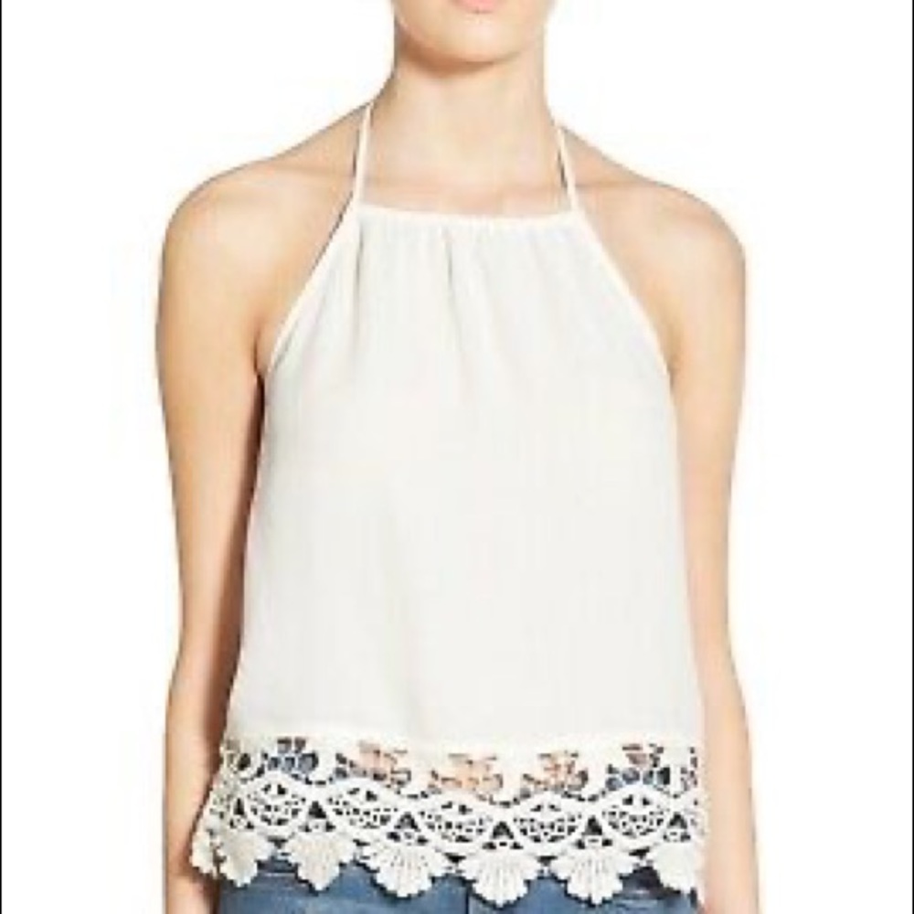 Nordstrom halter tank with embroidered bottom